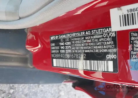 2005 Mercedes-Benz C 230 Kompressor Sport from USA, damaged, VIN WDBRF40J55F678252